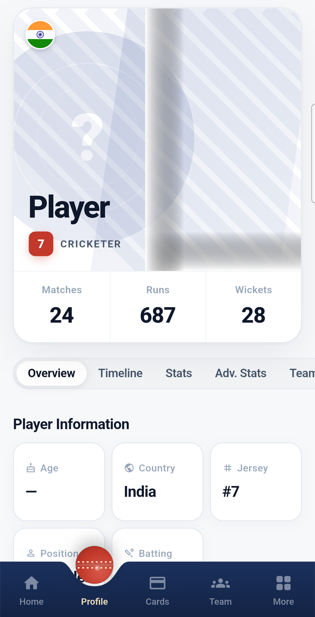 A real Cricspace app screen